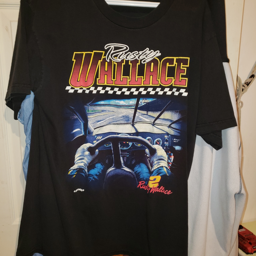 Rusty Wallace chasing nascar Black Graphic Tee